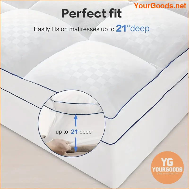 UltraThick Cooling Plush Mattress Topper Ultimate Comfort - YourGoods Online Shop