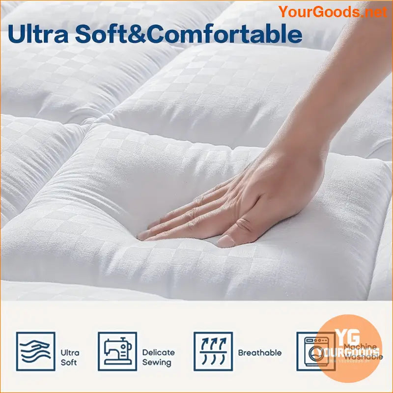 UltraThick Cooling Plush Mattress Topper Ultimate Comfort - YourGoods Online Shop