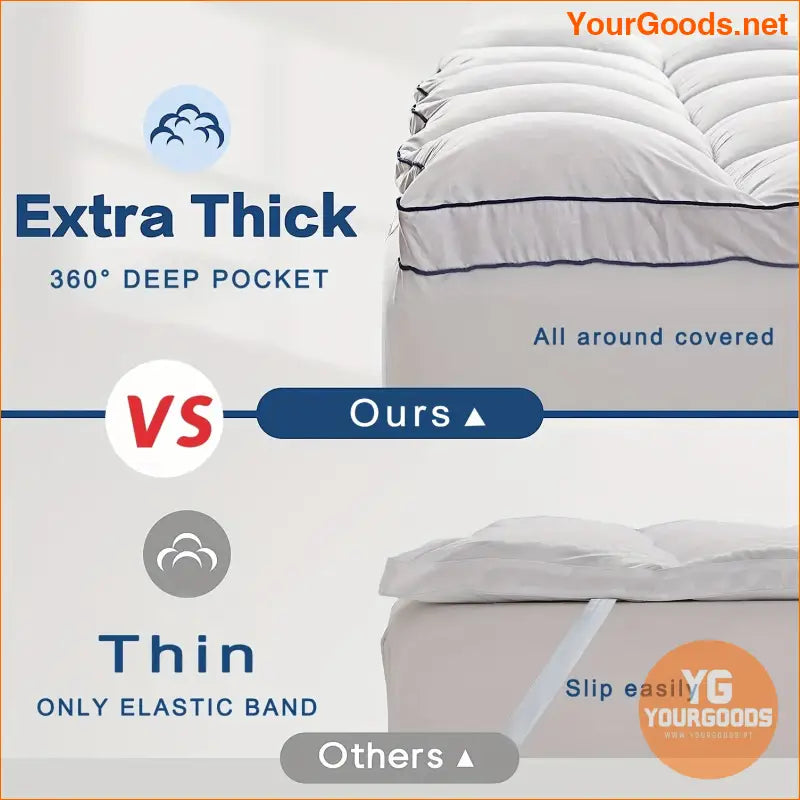 UltraThick Cooling Plush Mattress Topper Ultimate Comfort - YourGoods Online Shop