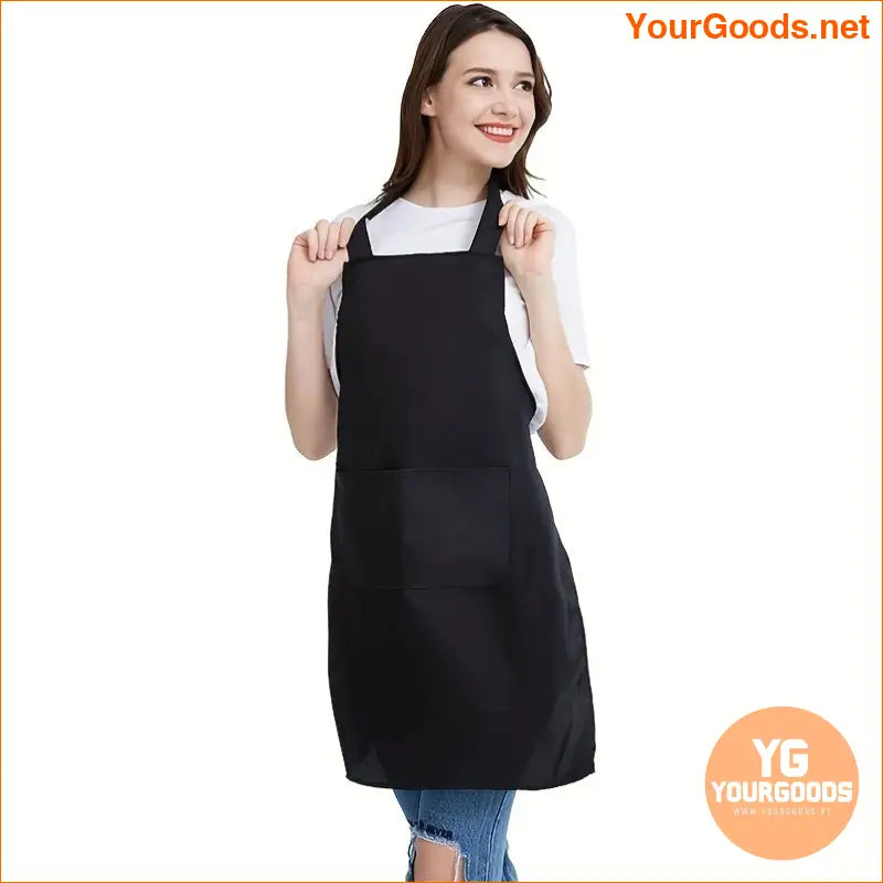 10 Unisex Black Aprons with Pockets Machine Washable - YourGoods Online Shop