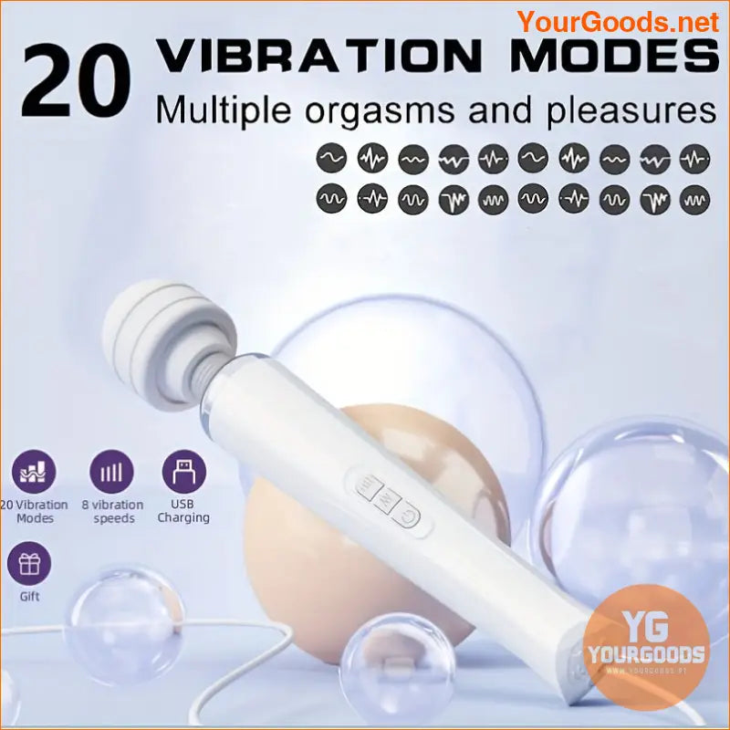 USB Rechargeable 20Frequency Vibrating Massage Stick - YourGoods Online Shop