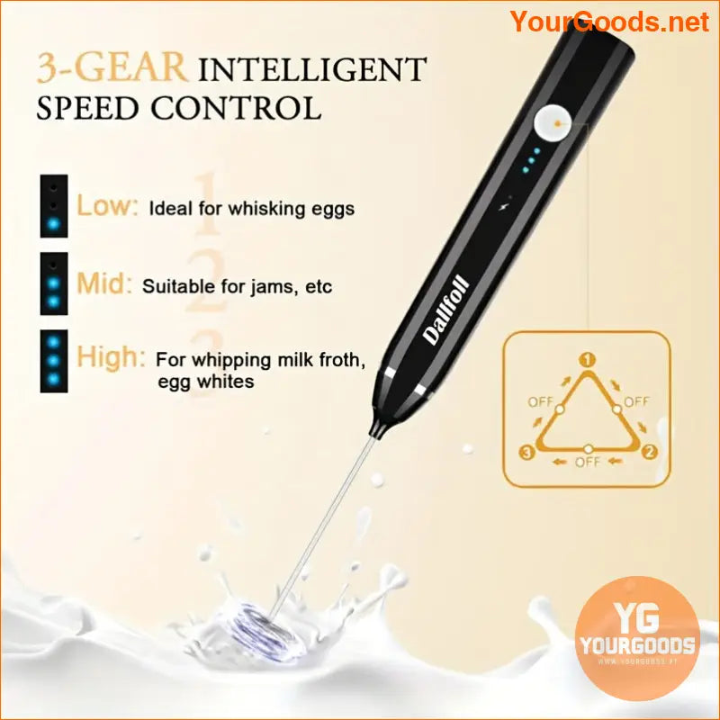 USB Rechargeable Handheld Milk Frother 3Speed Electric Foamer - YourGoods Online Shop