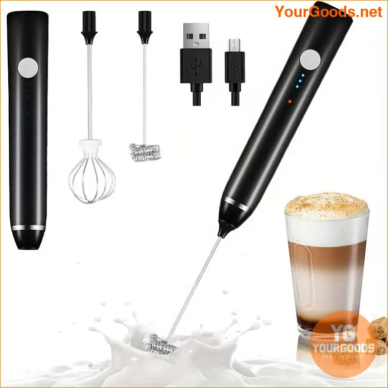 USB Rechargeable Handheld Milk Frother 3Speed Electric Foamer - YourGoods Online Shop