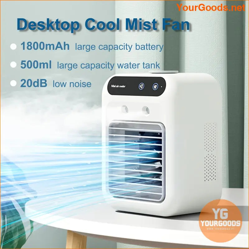 USB Rechargeable Mini Desk Fan with Cold Water Tank - YourGoods Online Shop