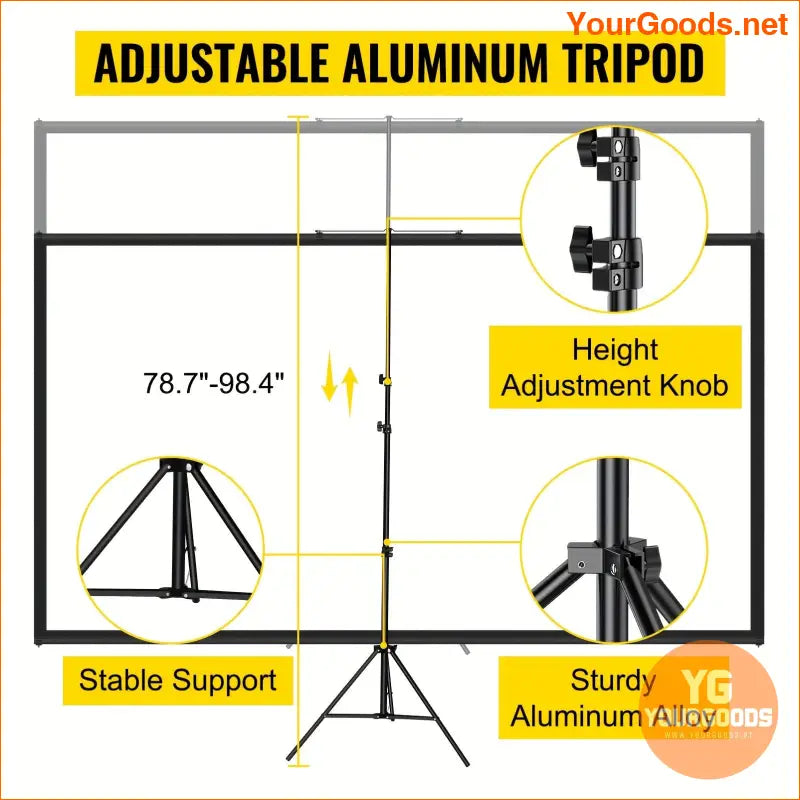 VEVOR 110Inch 4K HD Adjustable Tripod Projector Screen - YourGoods Online Shop