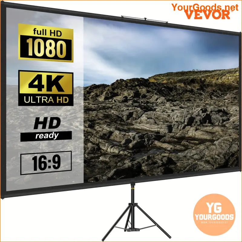 VEVOR 110Inch 4K HD Adjustable Tripod Projector Screen - YourGoods Online Shop