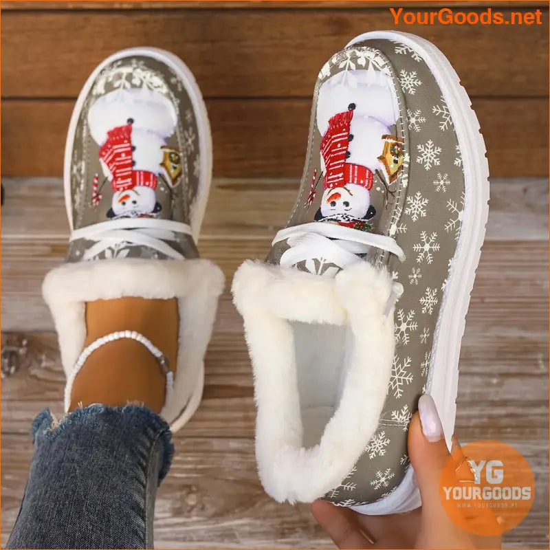 Vibrant Snowman LowTop Canvas Shoes Plush Breathable Perfect Christmas Gift - YourGoods Online Shop