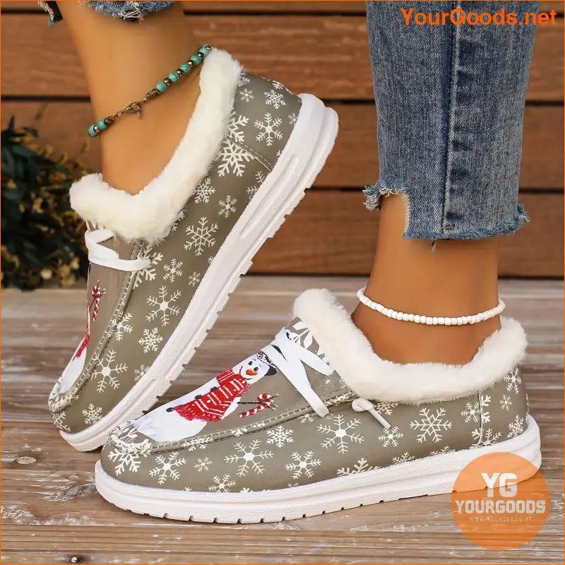 Vibrant Snowman LowTop Canvas Shoes Plush Breathable Perfect Christmas Gift - YourGoods Online Shop