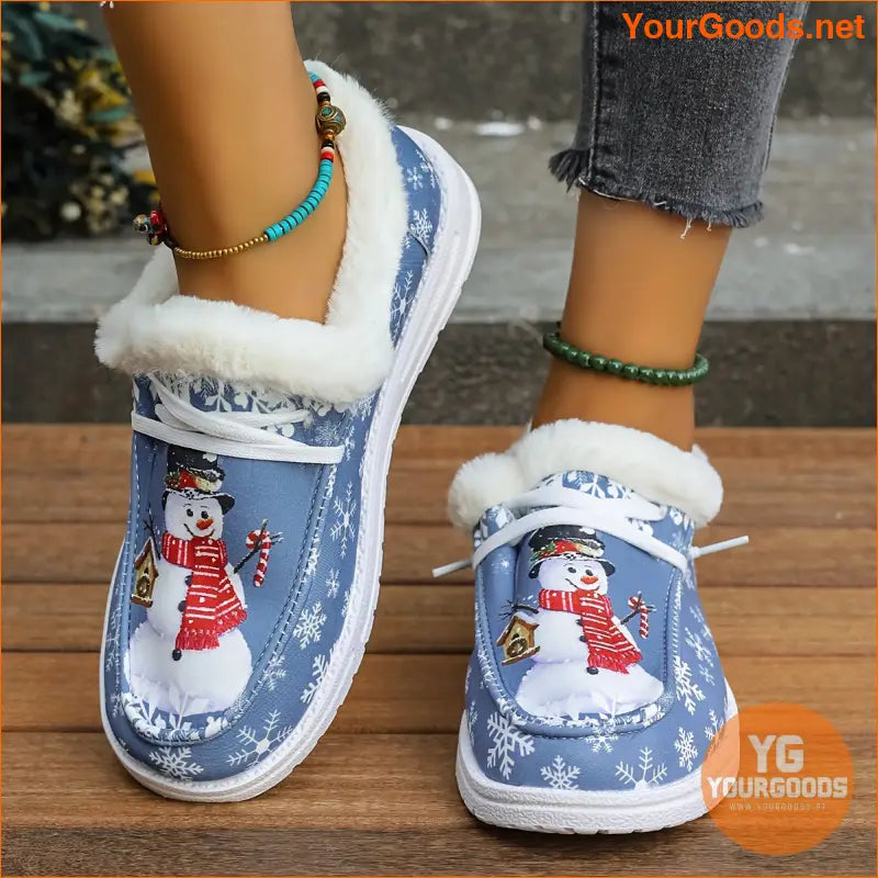 Vibrant Snowman LowTop Canvas Shoes Plush Breathable Perfect Christmas Gift - YourGoods Online Shop