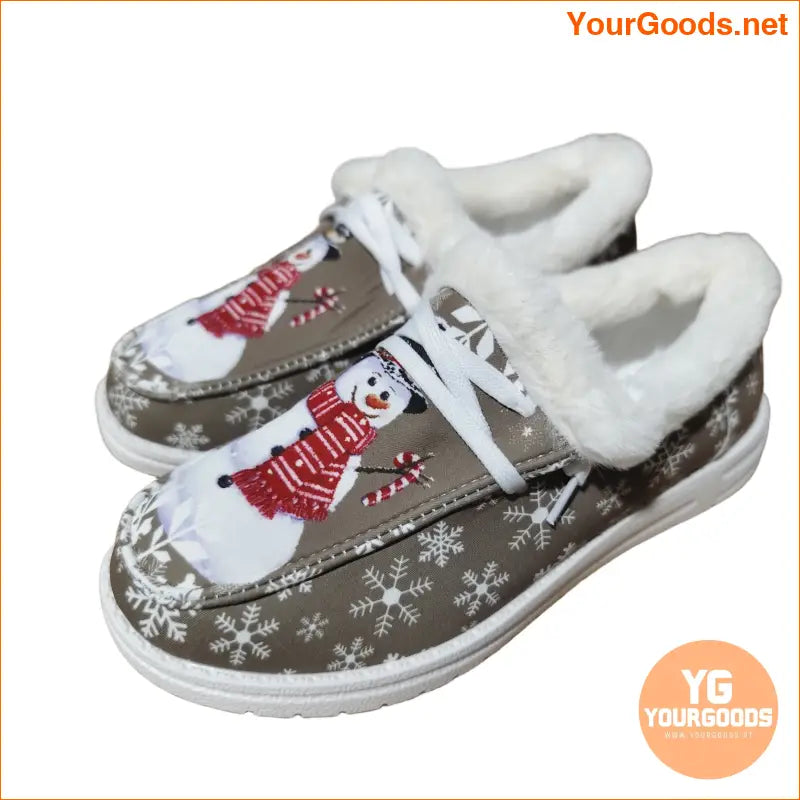 Vibrant Snowman LowTop Canvas Shoes Plush Breathable Perfect Christmas Gift - YourGoods Online Shop