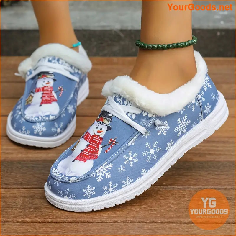 Vibrant Snowman LowTop Canvas Shoes Plush Breathable Perfect Christmas Gift - YourGoods Online Shop