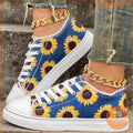 Vibrant Sunflower Canvas Shoes UltraLight Casual LaceUp - YourGoods Online Shop