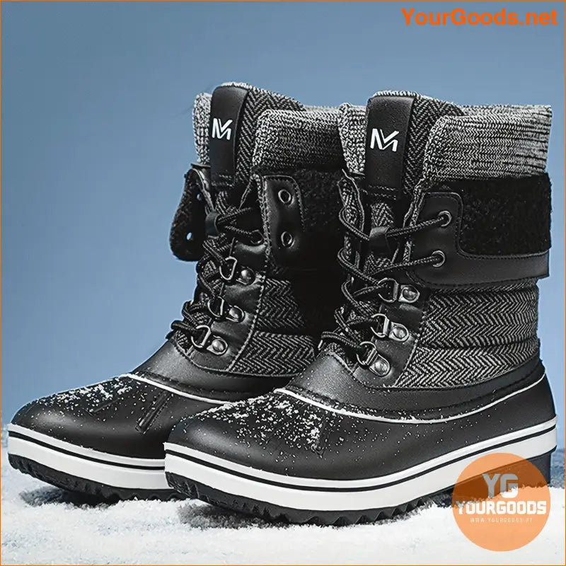 Waterproof Plaid MidCalf Duck Boots for Winter Hiking - YourGoods Online Shop