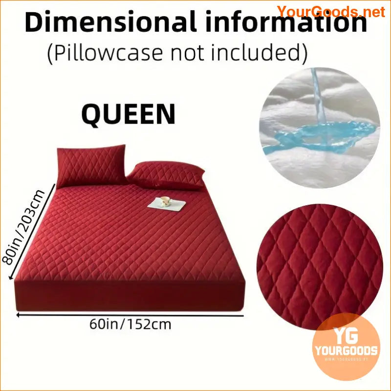 Waterproof Soft Mattress Protector Fitted Solid Design - YourGoods Online Shop