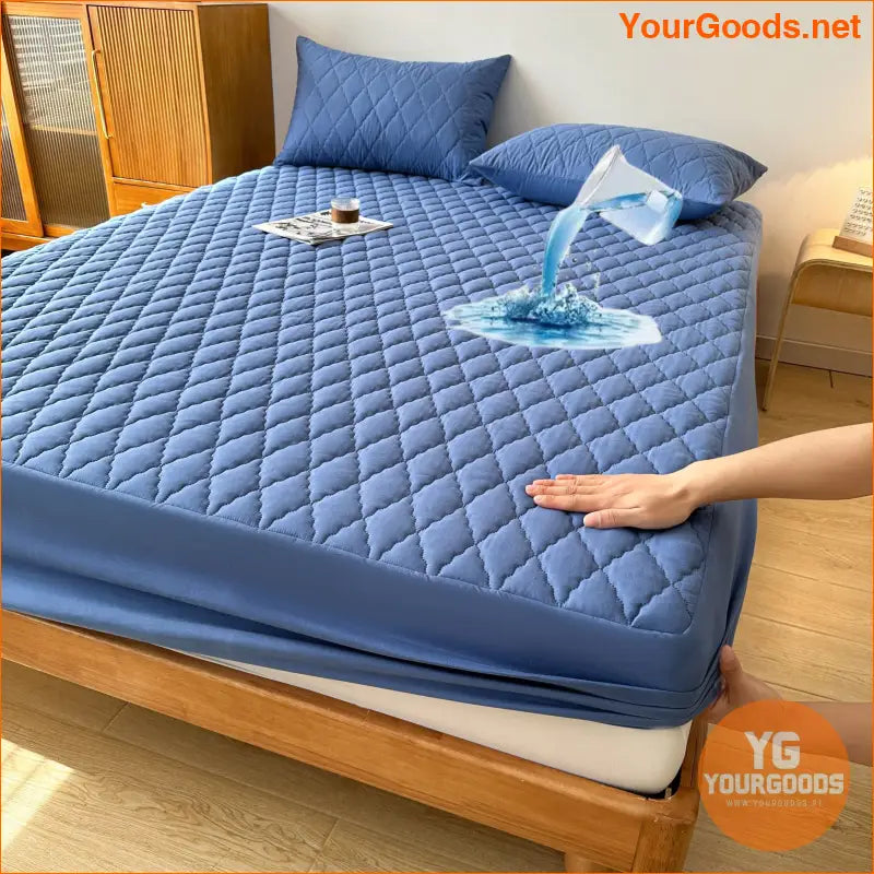 Waterproof Soft Mattress Protector Fitted Solid Design - YourGoods Online Shop