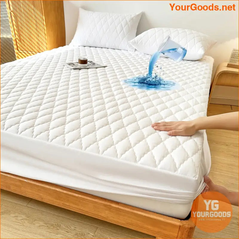 Waterproof Soft Mattress Protector Fitted Solid Design - YourGoods Online Shop