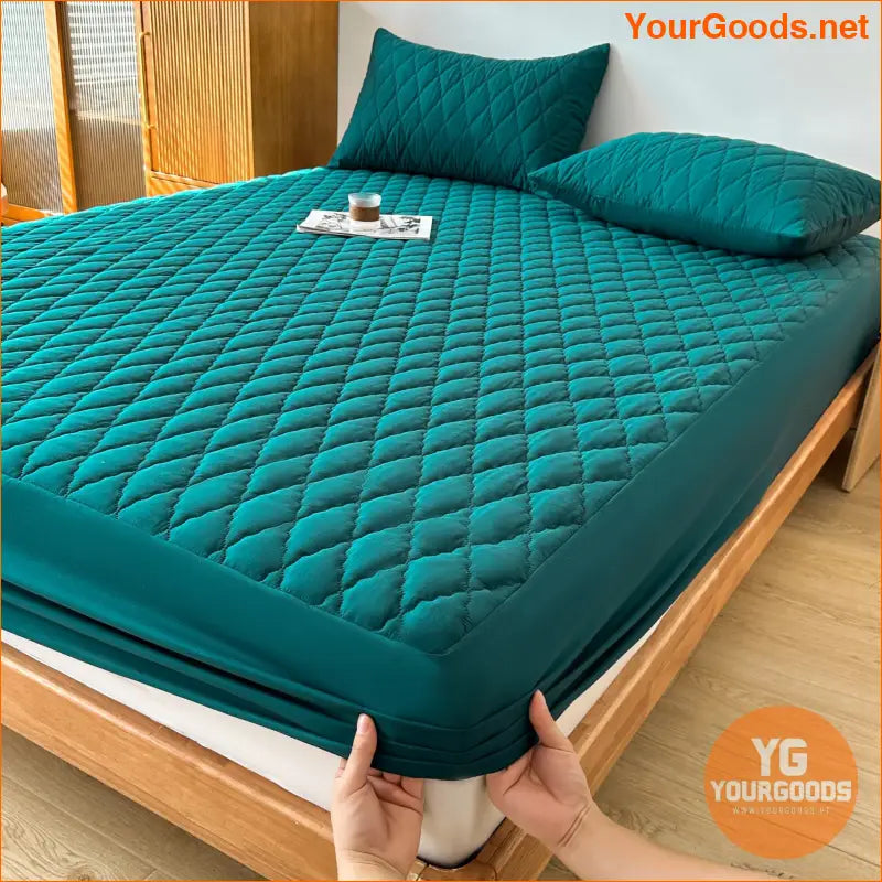 Waterproof Soft Mattress Protector Fitted Solid Design - YourGoods Online Shop