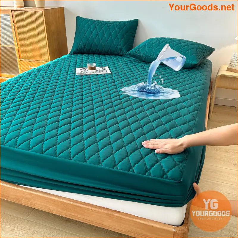 Waterproof Soft Mattress Protector Fitted Solid Design - YourGoods Online Shop