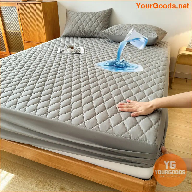 Waterproof Soft Mattress Protector Fitted Solid Design - YourGoods Online Shop