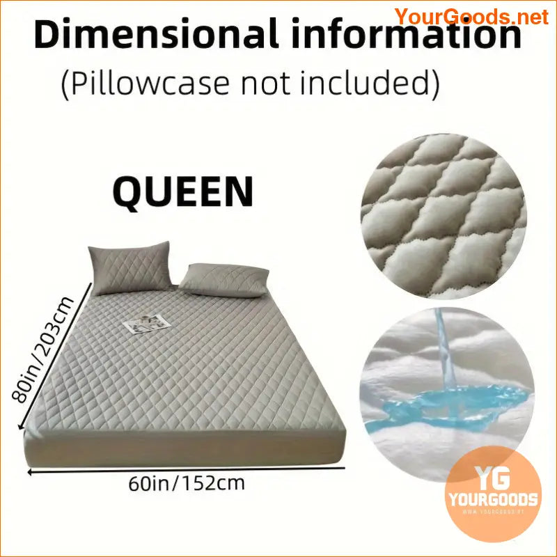 Waterproof Soft Mattress Protector Fitted Solid Design - YourGoods Online Shop