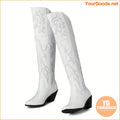 Western Pointy Toe Thigh High Cowboy Boots for Women - YourGoods Online Shop