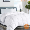 White UltraSoft Queen Microfiber Comforter with Box Stitching - YourGoods Online Shop