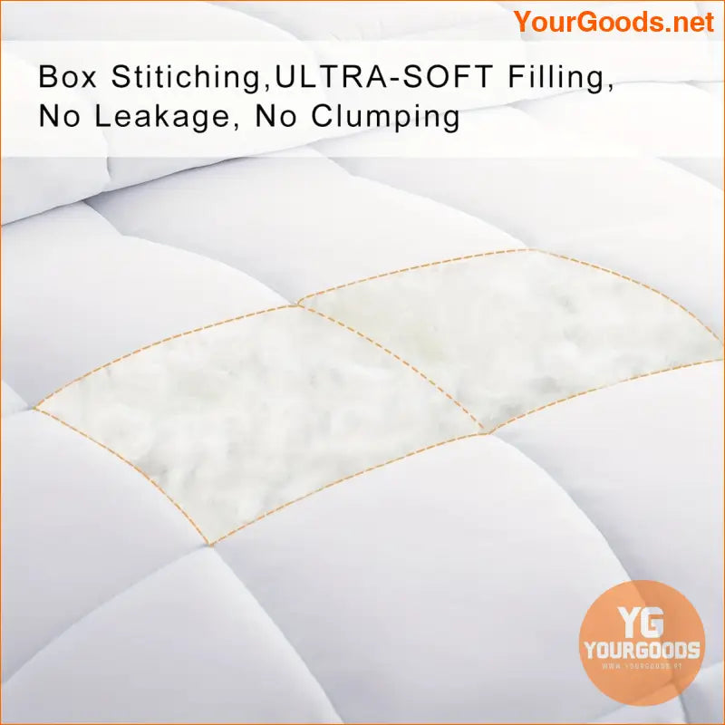 White UltraSoft Queen Microfiber Comforter with Box Stitching - YourGoods Online Shop