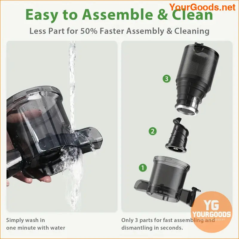 Wide Mouth Slow Juicer High Yield Easy Clean Versatile - YourGoods Online Shop