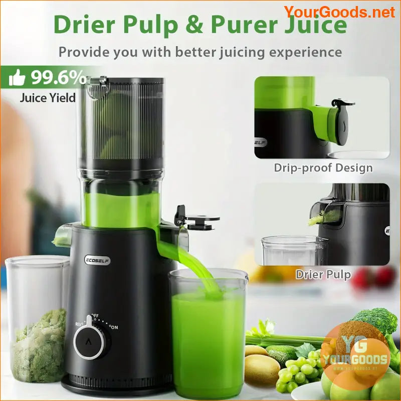 Wide Mouth Slow Juicer High Yield Easy Clean Versatile - YourGoods Online Shop