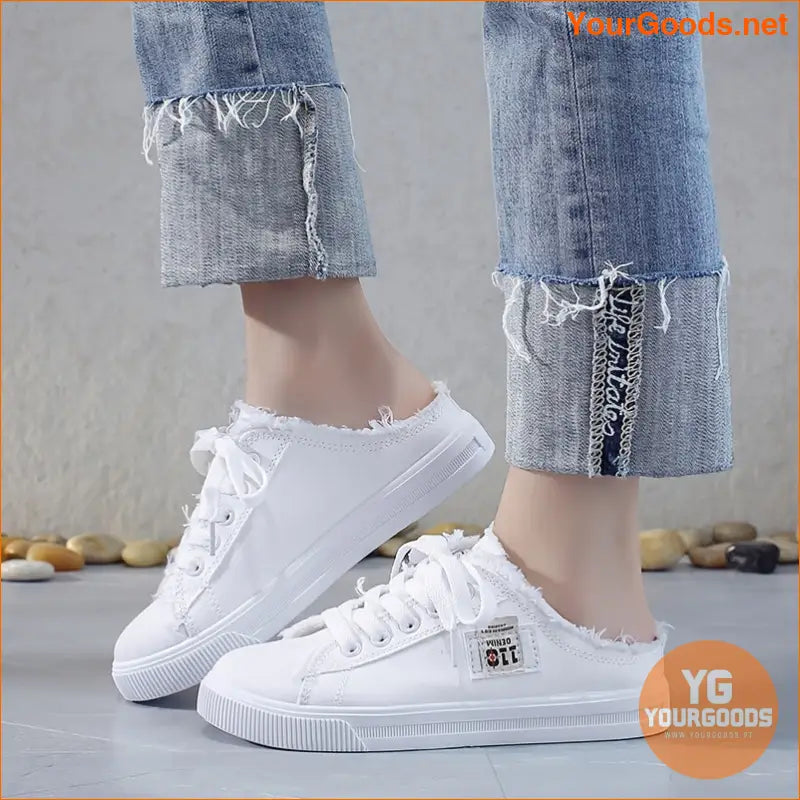 Womens Breathable Canvas SlipOn Sneakers Versatile Summer Shoes - YourGoods Online Shop