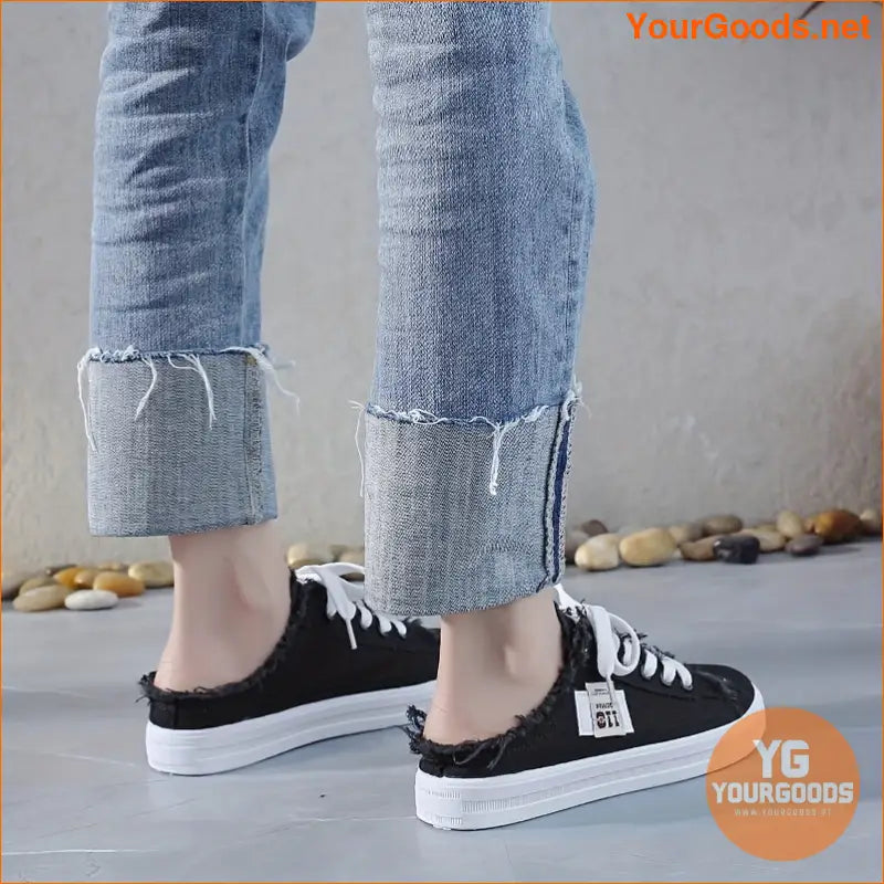 Womens Breathable Canvas SlipOn Sneakers Versatile Summer Shoes - YourGoods Online Shop