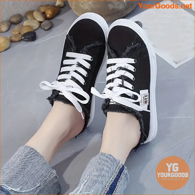 Womens Breathable Canvas SlipOn Sneakers Versatile Summer Shoes - YourGoods Online Shop