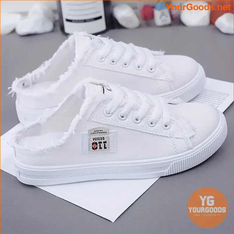 Womens Breathable Canvas SlipOn Sneakers Versatile Summer Shoes - YourGoods Online Shop