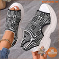 Womens Breathable Knit Wedge Heels Comfy Ankle Strap - YourGoods Online Shop