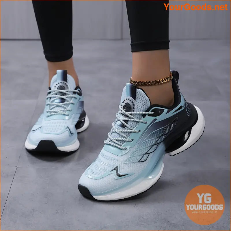 Women's Breathable Mesh Platform Sneakers, Casual Lace Up Outdoor Shoes, Comfortable Low Top Running Shoes - YourGoods Online Shop