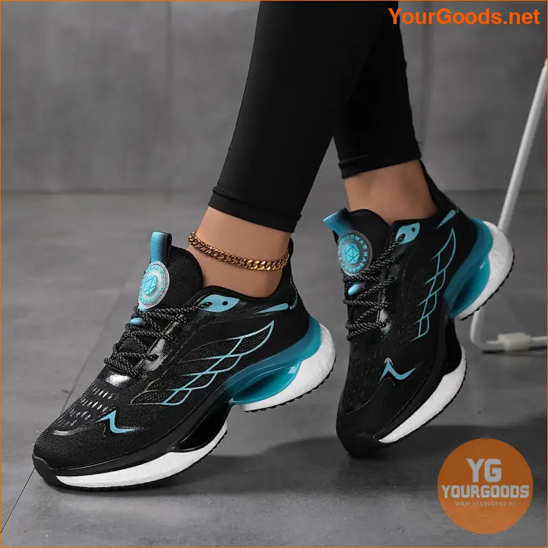 Women's Breathable Mesh Platform Sneakers, Casual Lace Up Outdoor Shoes, Comfortable Low Top Running Shoes - YourGoods Online Shop