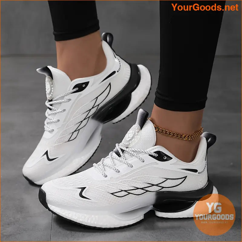 Women's Breathable Mesh Platform Sneakers, Casual Lace Up Outdoor Shoes, Comfortable Low Top Running Shoes - YourGoods Online Shop