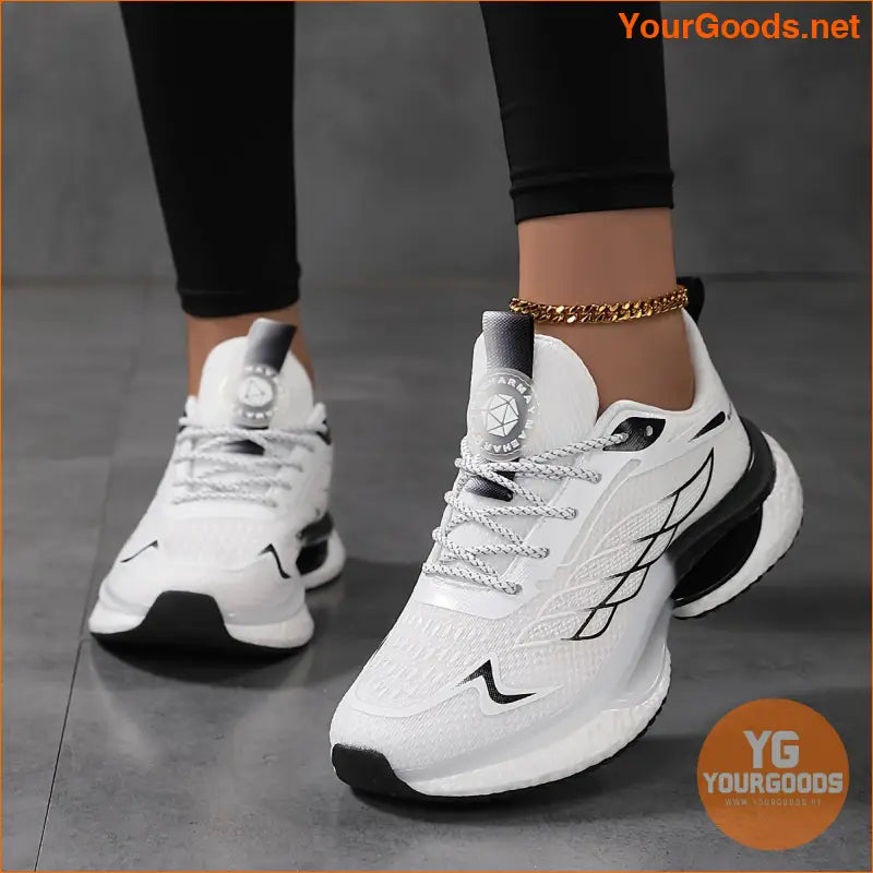 Women's Breathable Mesh Platform Sneakers, Casual Lace Up Outdoor Shoes, Comfortable Low Top Running Shoes - YourGoods Online Shop