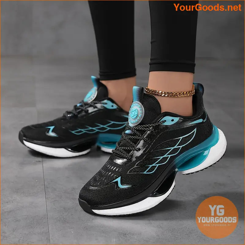 Women's Breathable Mesh Platform Sneakers, Casual Lace Up Outdoor Shoes, Comfortable Low Top Running Shoes - YourGoods Online Shop