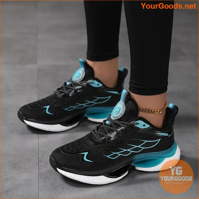 Women's Breathable Mesh Platform Sneakers, Casual Lace Up Outdoor Shoes, Comfortable Low Top Running Shoes - YourGoods Online Shop