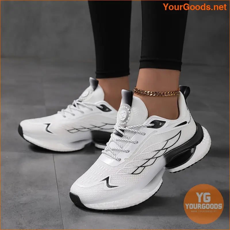 Women's Breathable Mesh Platform Sneakers, Casual Lace Up Outdoor Shoes, Comfortable Low Top Running Shoes - YourGoods Online Shop