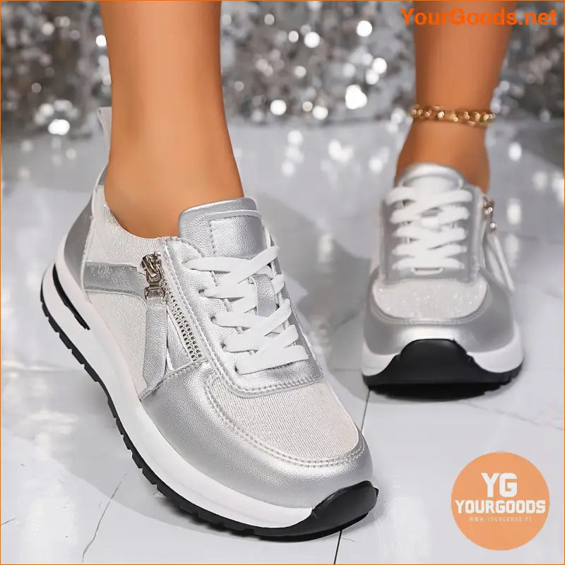 Women's Breathable Mesh Sneakers, Casual Lace Up Outdoor Shoes, Comfortable Low Top Sport Shoes - YourGoods Online Shop