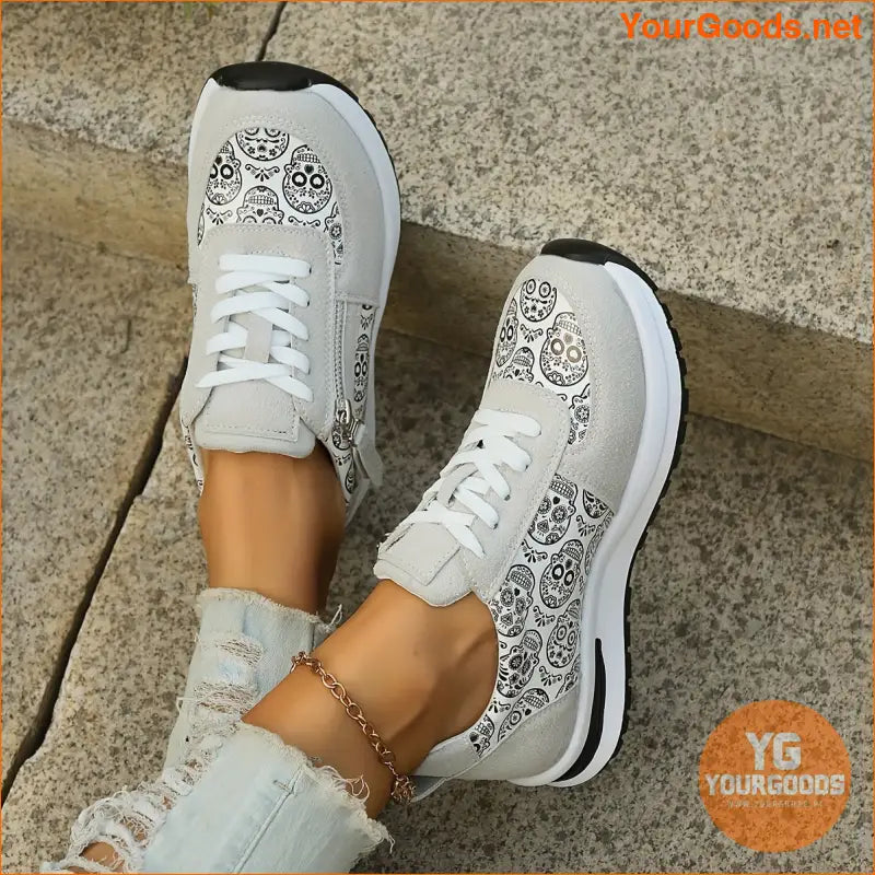 Women's Breathable Mesh Sneakers, Casual Lace Up Outdoor Shoes, Comfortable Low Top Sport Shoes - YourGoods Online Shop