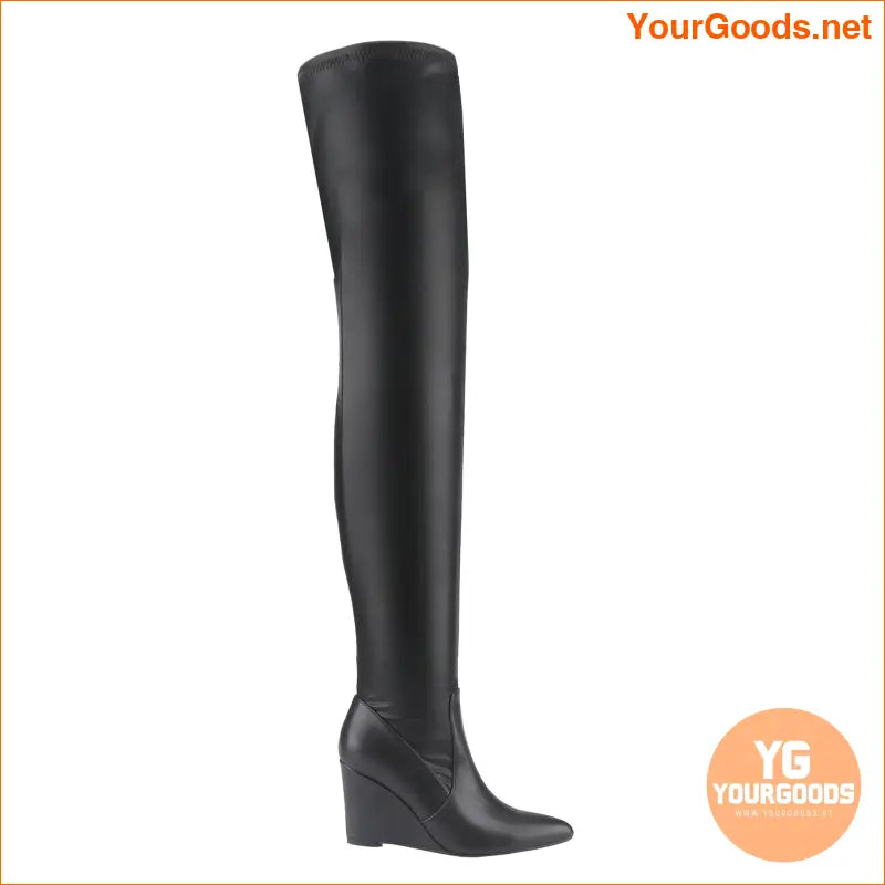 Womens Cassida OverTheKnee Wedge Heel Boots - YourGoods Online Shop