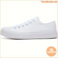 Women's Casual Fashion Sneakers - Lightweight Solid Color Canvas Shoes with Rubber Toe, Low Top Lace-up Closure, Plain Toe Design, Durable Rubber Sole, Comfortable Canvas Insole & Lining - Versatile All-Season Footwear - YourGoods Online Shop