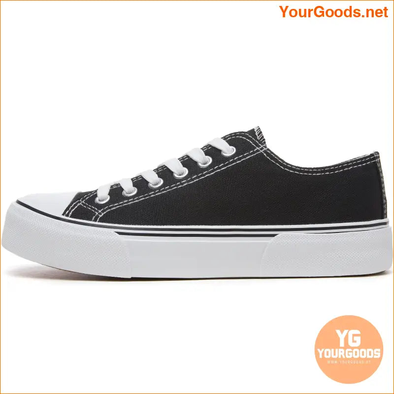 Women's Casual Fashion Sneakers - Lightweight Solid Color Canvas Shoes with Rubber Toe, Low Top Lace-up Closure, Plain Toe Design, Durable Rubber Sole, Comfortable Canvas Insole & Lining - Versatile All-Season Footwear - YourGoods Online Shop