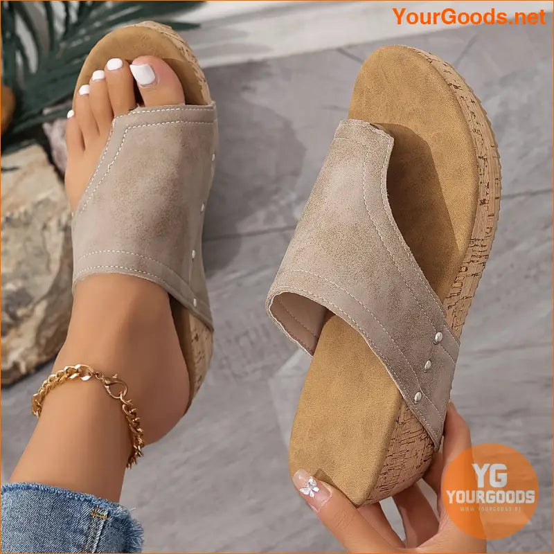 Womens Casual Toe Loop Wedge Sandals Open Toe - YourGoods Online Shop