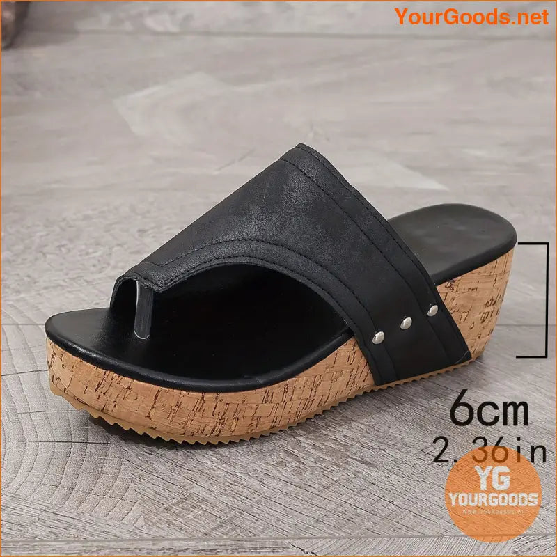 Womens Casual Toe Loop Wedge Sandals Open Toe - YourGoods Online Shop