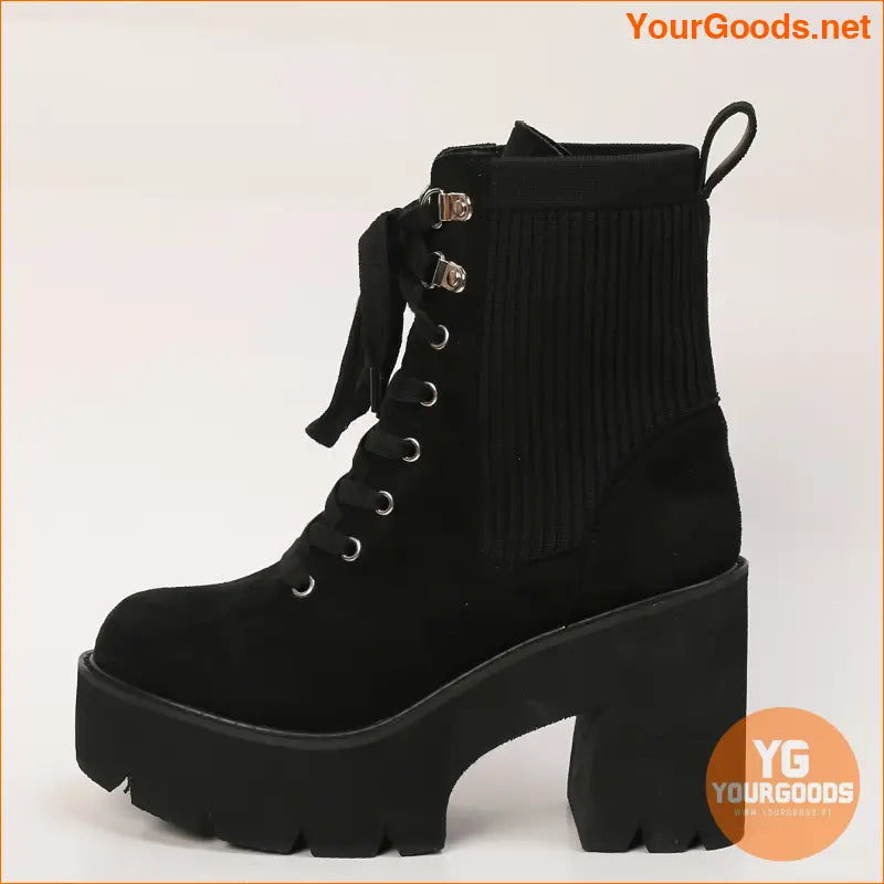 Womens Chic Knit High Heel Winter Boots - YourGoods Online Shop