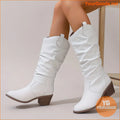 Womens Chic SlipOn Chunky Heel MidCalf Boots - YourGoods Online Shop